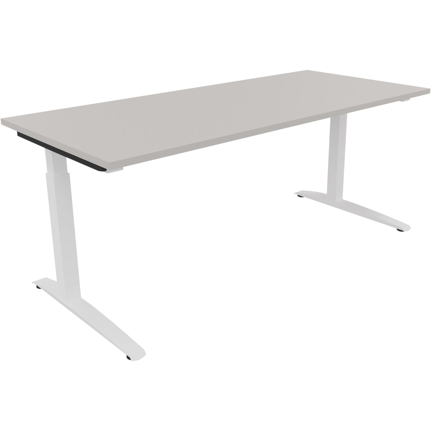 Schreibtisch all in one Maße: 1.800 x 650-850 x 800 mm (B x H x T) Holz lichtgrau
