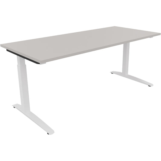 Schreibtisch all in one Maße: 1.800 x 650-850 x 800 mm (B x H x T) Holz lichtgrau