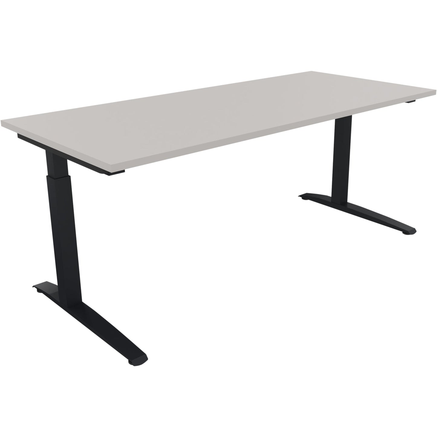 Schreibtisch all in one Maße: 1.800 x 650-850 x 800 mm (B x H x T) Holz lichtgrau