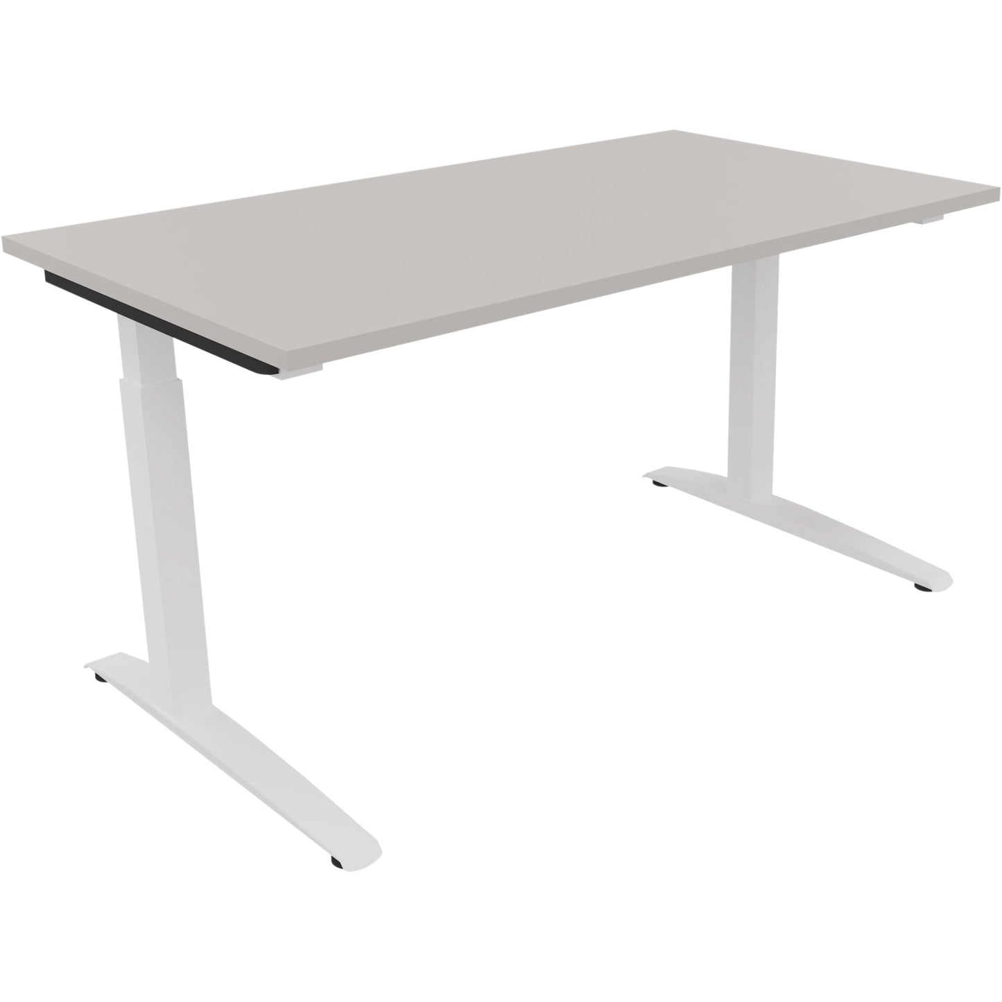 Schreibtisch all in one Maße: 1.400 x 650-850 x 800 mm (B x H x T) Holz lichtgrau