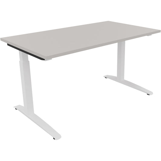 Schreibtisch all in one Maße: 1.400 x 650-850 x 800 mm (B x H x T) Holz lichtgrau