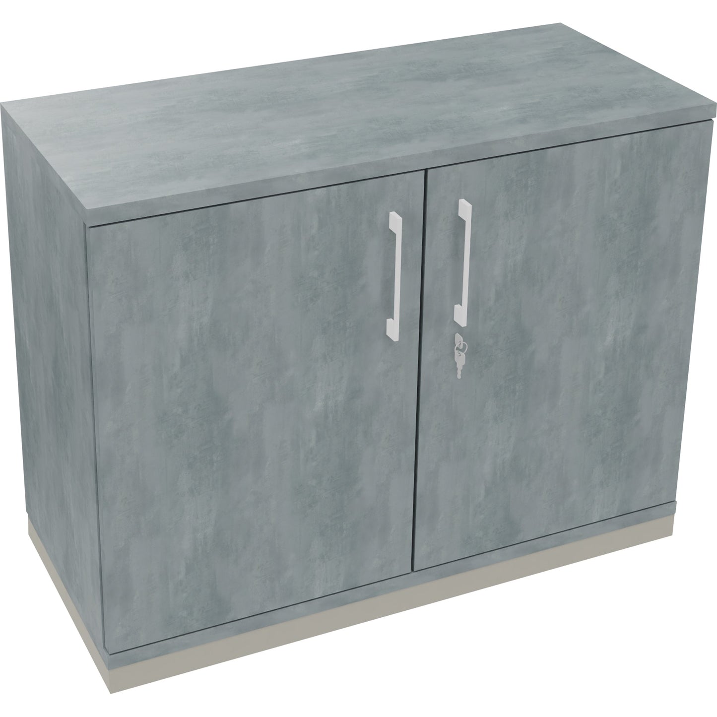 Flügeltürenschrank endless 1.000 x 781 x 442 mm (B x H x T) 1 Fachboden Holz Farbe: beton hell silberaluminium