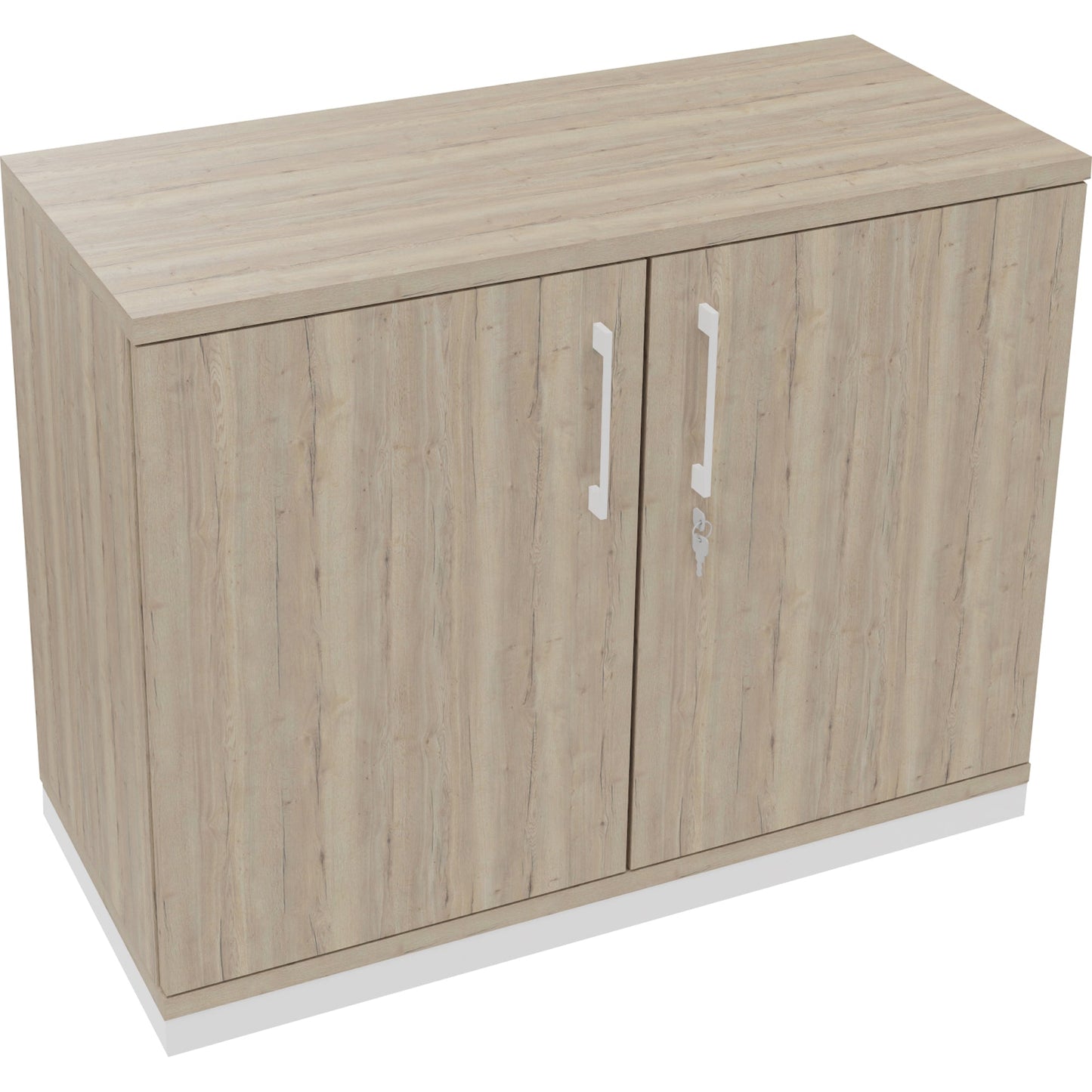 Flügeltürenschrank endless 1.000 x 781 x 442 mm (B x H x T) 1 Fachboden Holz Farbe: eiche natur verkehrsweiß