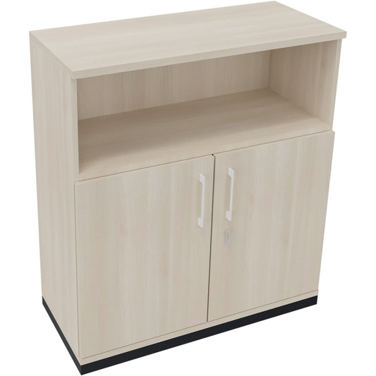 Regalschrank endless 1.000 x 1.133 x 442 mm (B x H x T) 1 Fachboden Flügeltüren ohne Rollen Holz akazie hell