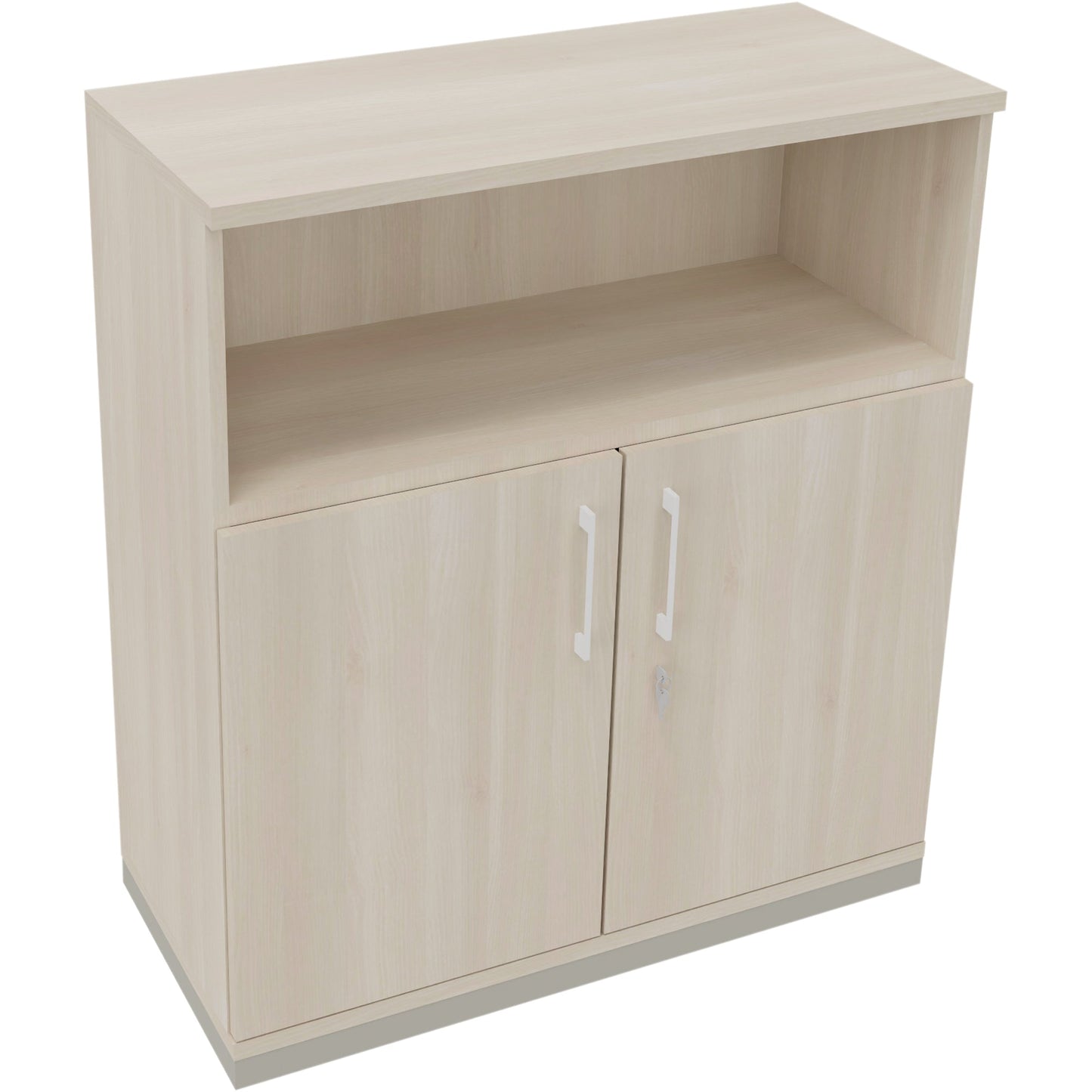 Regalschrank endless 1.000 x 1.133 x 442 mm (B x H x T) 1 Fachboden Flügeltüren ohne Rollen Holz akazie hell