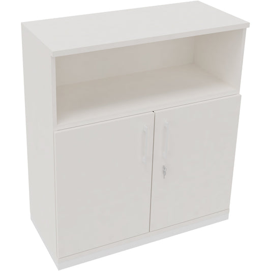 Regalschrank endless 1.000 x 1.133 x 442 mm (B x H x T) 1 Fachboden Flügeltüren ohne Rollen Holz diamant weiß