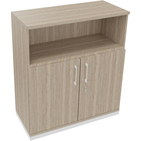 Regalschrank endless 1.000 x 1.133 x 442 mm (B x H x T) 1 Fachboden Flügeltüren ohne Rollen Holz eiche natur