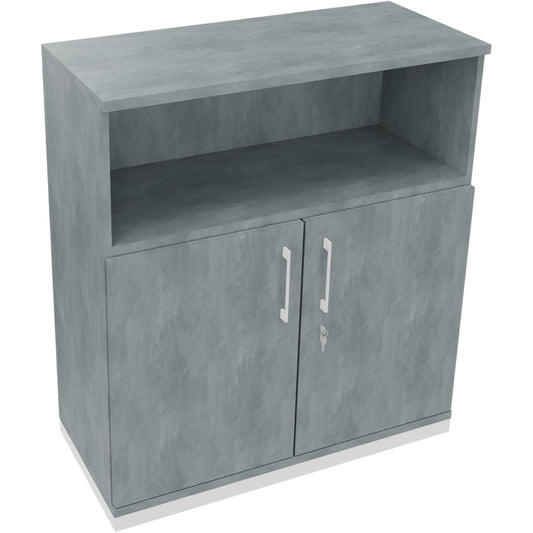 Regalschrank endless 1.000 x 1.133 x 442 mm (B x H x T) 1 Fachboden Flügeltüren ohne Rollen Holz beton hell