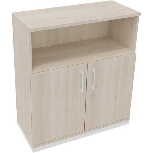 Regalschrank endless 1.000 x 1.133 x 442 mm (B x H x T) 1 Fachboden Flügeltüren ohne Rollen Holz akazie hell