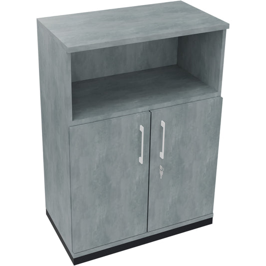 Regalschrank endless 800 x 1.133 x 442 mm (B x H x T) 1 Fachboden Flügeltüren ohne Rollen Holz beton hell