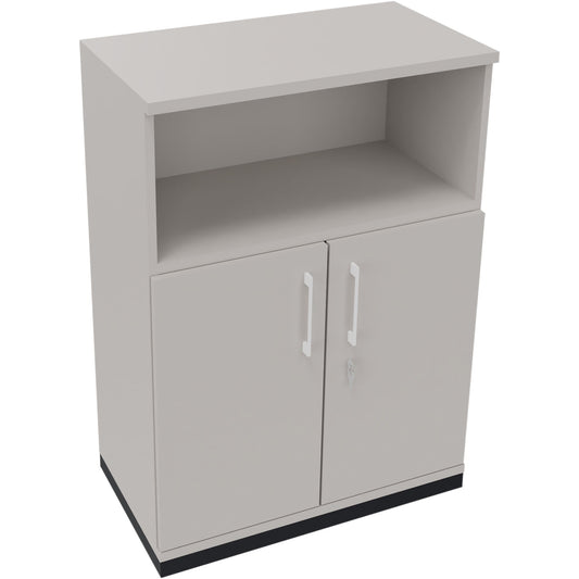 Regalschrank endless 800 x 1.133 x 442 mm (B x H x T) 1 Fachboden Flügeltüren ohne Rollen Holz lichtgrau
