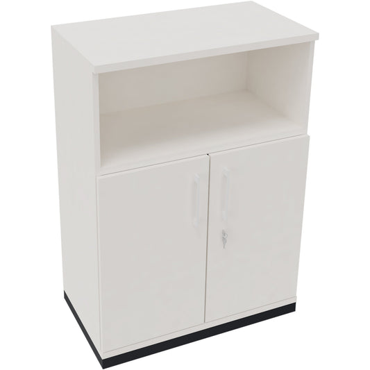 Regalschrank endless 800 x 1.133 x 442 mm (B x H x T) 1 Fachboden Flügeltüren ohne Rollen Holz diamant weiß