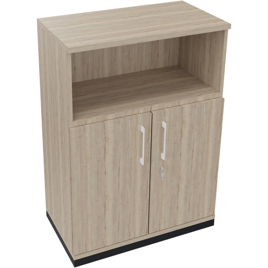 Regalschrank endless 800 x 1.133 x 442 mm (B x H x T) 1 Fachboden Flügeltüren ohne Rollen Holz eiche natur