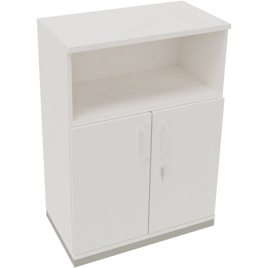 Regalschrank endless 800 x 1.133 x 442 mm (B x H x T) 1 Fachboden Flügeltüren ohne Rollen Holz diamant weiß