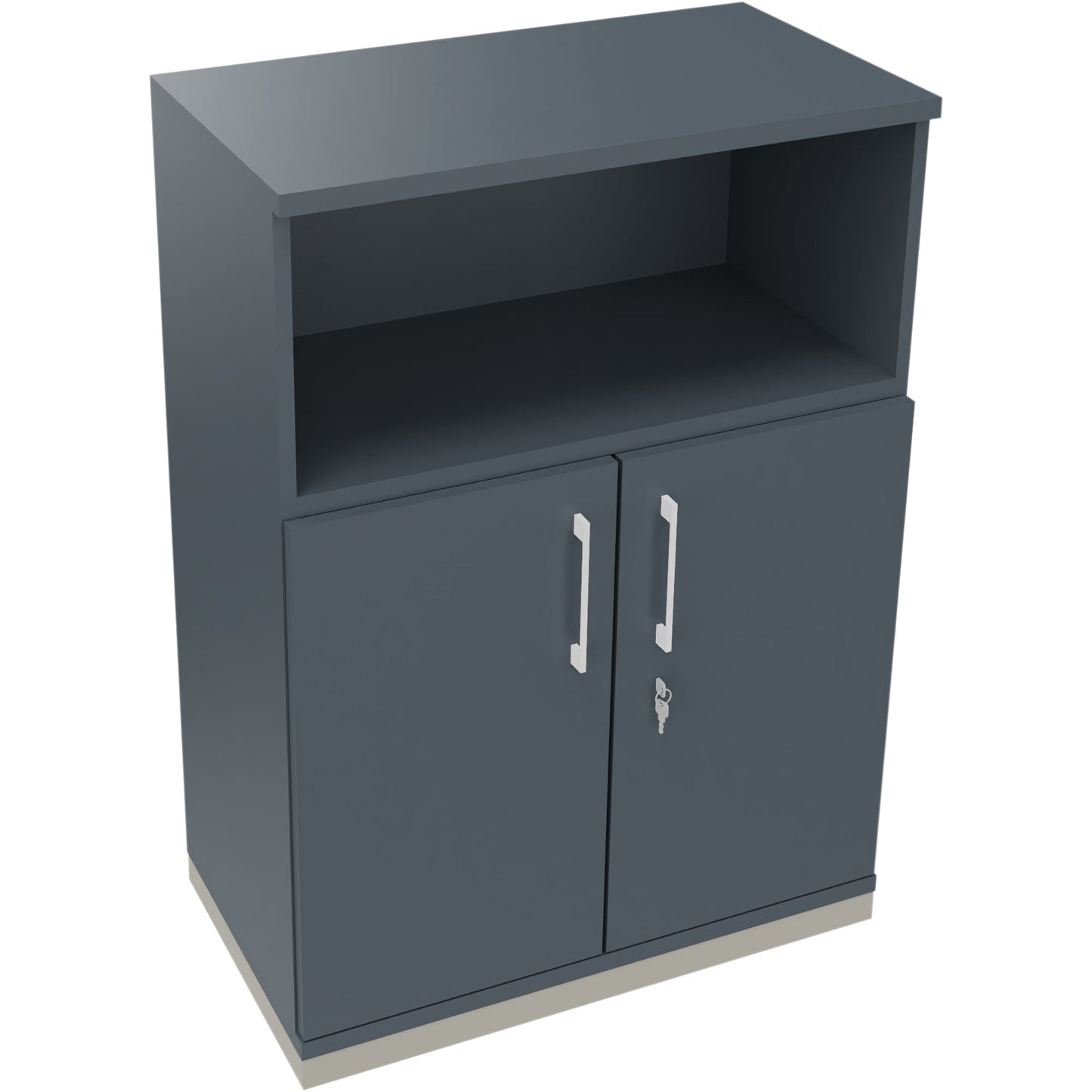 Regalschrank endless 800 x 1.133 x 442 mm (B x H x T) 1 Fachboden Flügeltüren ohne Rollen Holz lavagrau
