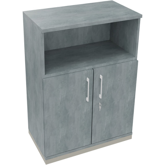 Regalschrank endless 800 x 1.133 x 442 mm (B x H x T) 1 Fachboden Flügeltüren ohne Rollen Holz beton hell