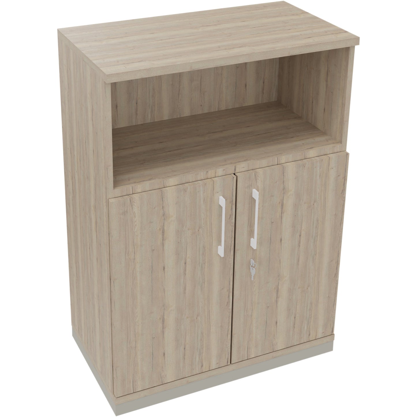 Regalschrank endless 800 x 1.133 x 442 mm (B x H x T) 1 Fachboden Flügeltüren ohne Rollen Holz eiche natur