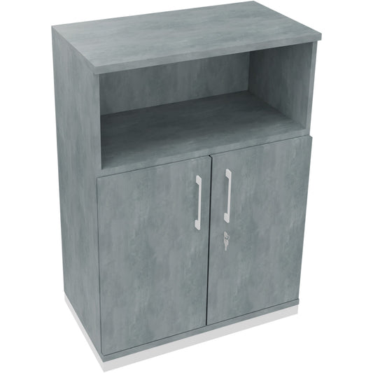 Regalschrank endless 800 x 1.133 x 442 mm (B x H x T) 1 Fachboden Flügeltüren ohne Rollen Holz beton hell