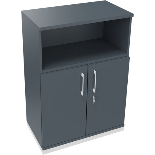 Regalschrank endless 800 x 1.133 x 442 mm (B x H x T) 1 Fachboden Flügeltüren ohne Rollen Holz lavagrau