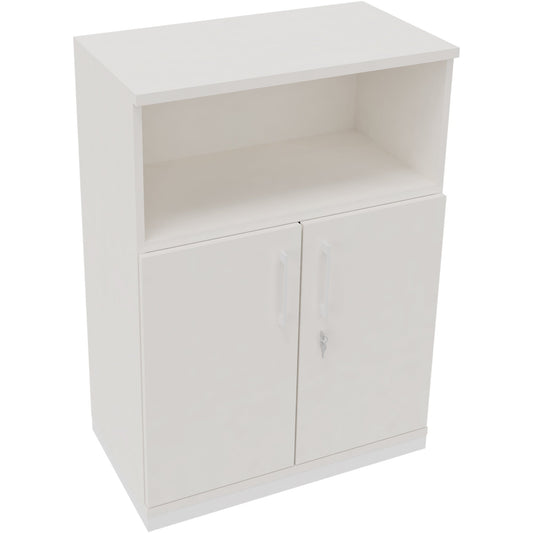 Regalschrank endless 800 x 1.133 x 442 mm (B x H x T) 1 Fachboden Flügeltüren ohne Rollen Holz diamant weiß