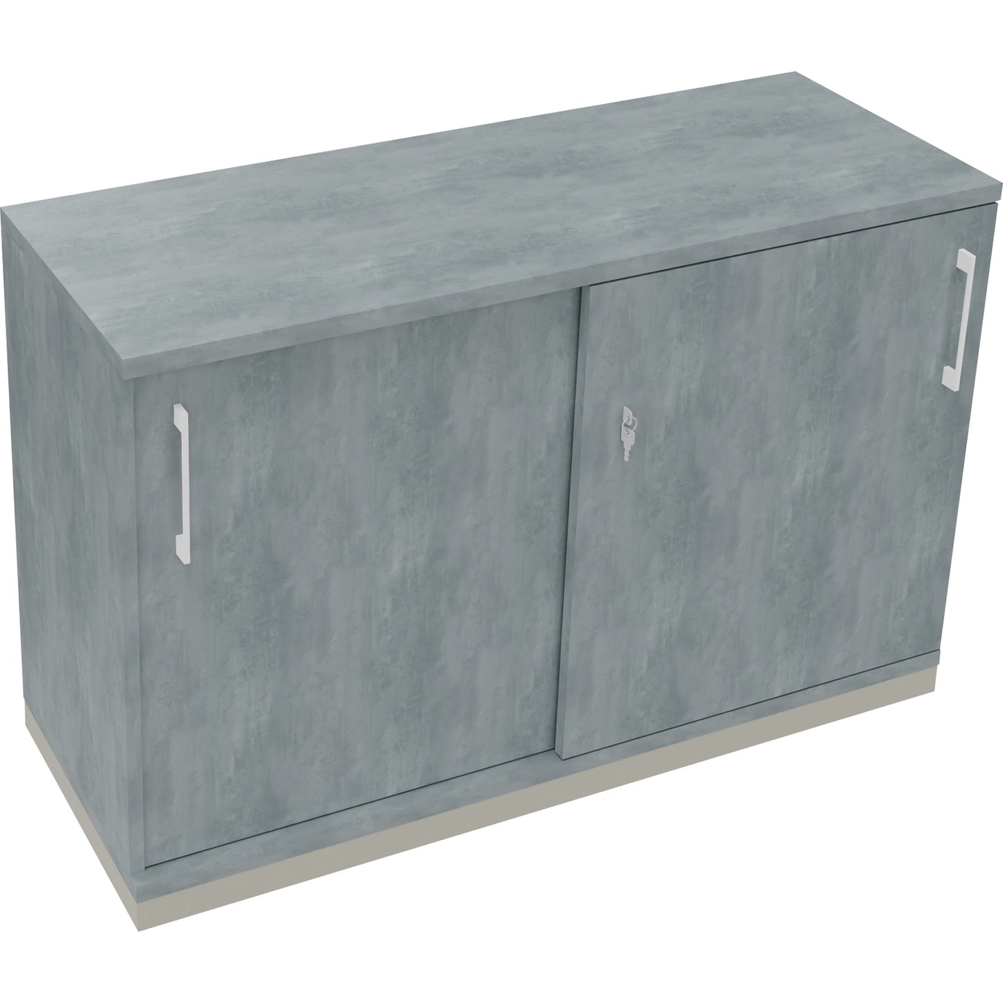 Schiebetürenschrank endless 1.200 x 781 x 442 mm (B x H x T) 2 Fachböden Holz beton hell