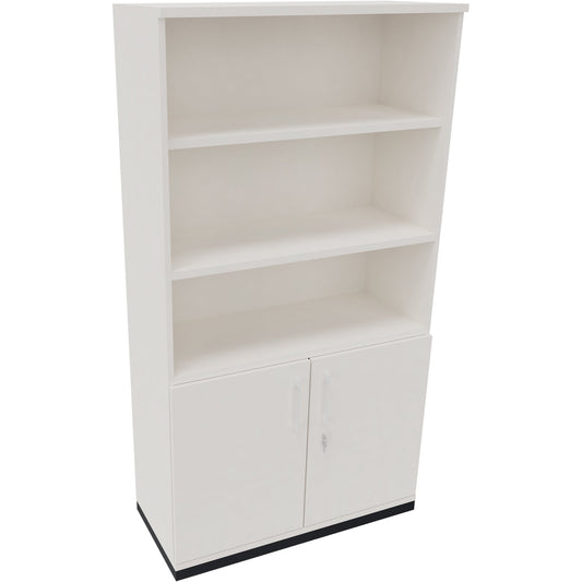 Regalschrank endless 1.000 x 1.869 x 442 mm (B x H x T) 3 Fachböden Flügeltüren ohne Rollen Holz diamant weiß