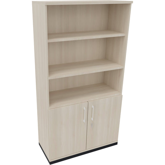 Regalschrank endless 1.000 x 1.869 x 442 mm (B x H x T) 3 Fachböden Flügeltüren ohne Rollen Holz akazie hell