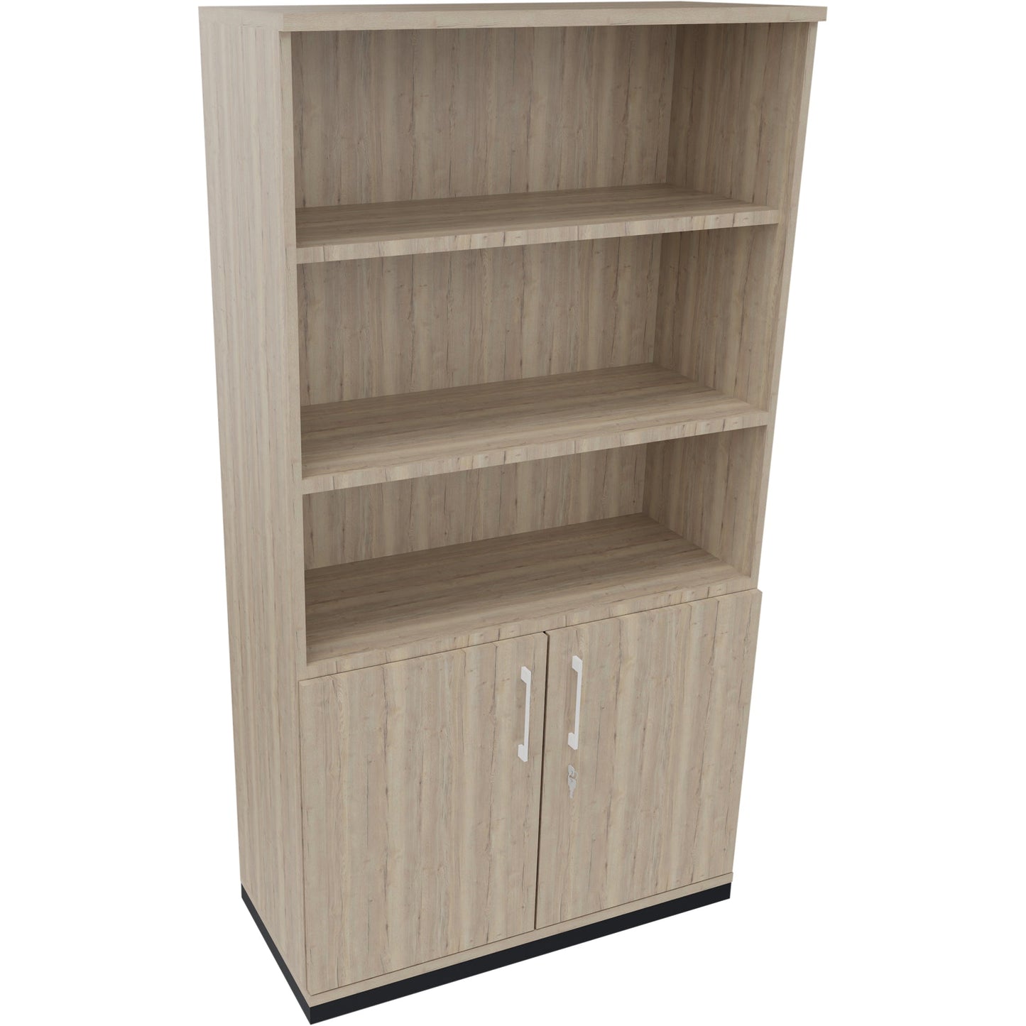 Regalschrank endless 1.000 x 1.869 x 442 mm (B x H x T) 3 Fachböden Flügeltüren ohne Rollen Holz eiche natur