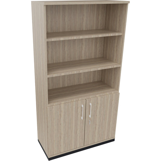 Regalschrank endless 1.000 x 1.869 x 442 mm (B x H x T) 3 Fachböden Flügeltüren ohne Rollen Holz eiche natur