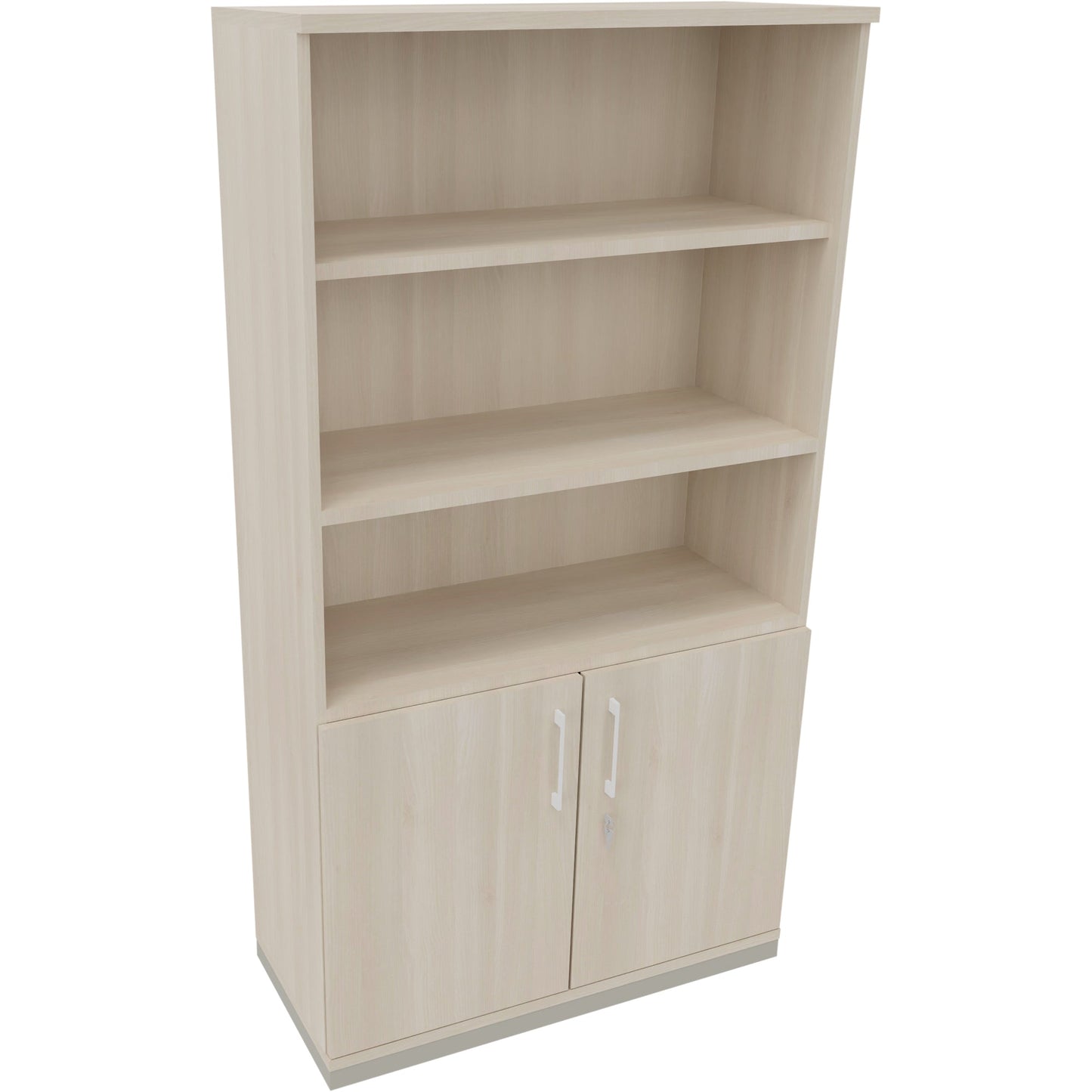 Regalschrank endless 1.000 x 1.869 x 442 mm (B x H x T) 3 Fachböden Flügeltüren ohne Rollen Holz akazie hell