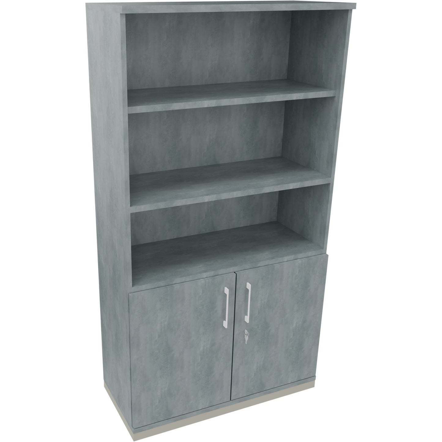 Regalschrank endless 1.000 x 1.869 x 442 mm (B x H x T) 3 Fachböden Flügeltüren ohne Rollen Holz beton hell