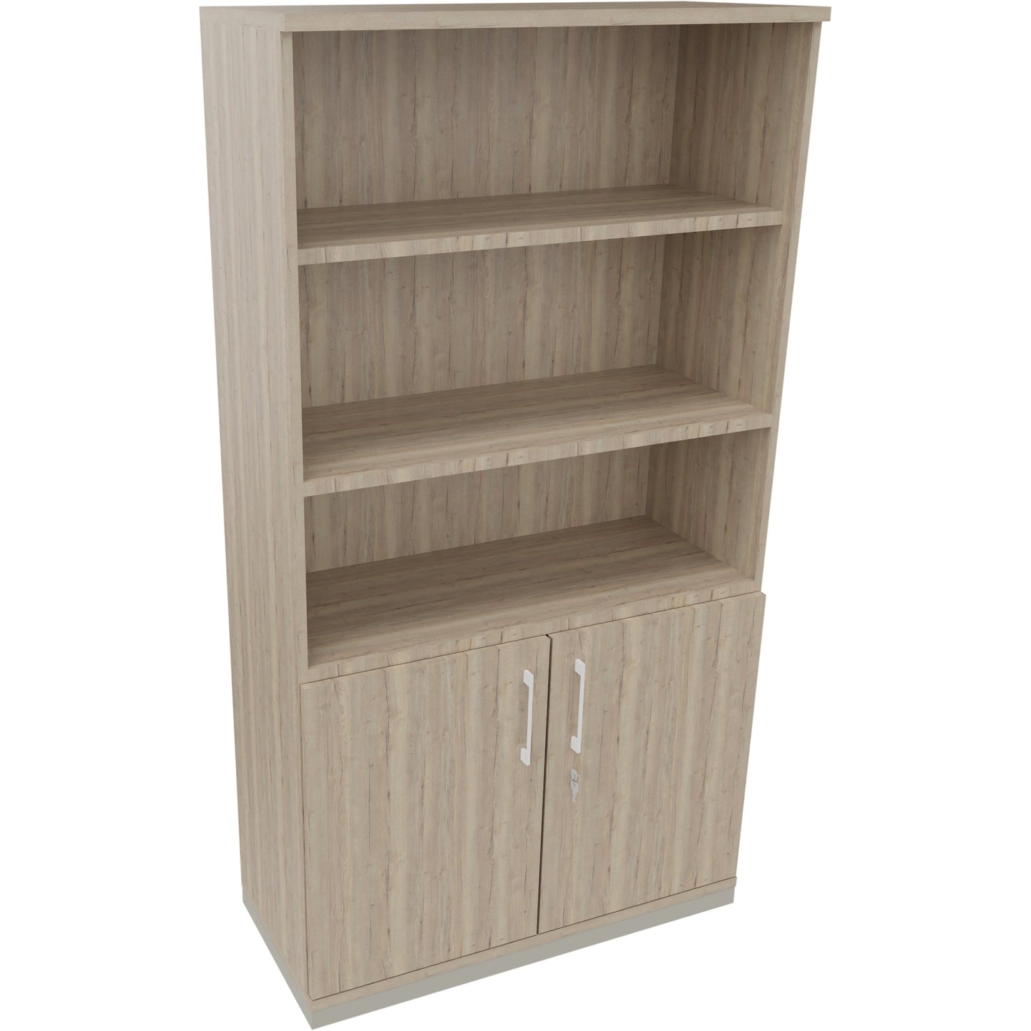 Regalschrank endless 1.000 x 1.869 x 442 mm (B x H x T) 3 Fachböden Flügeltüren ohne Rollen Holz eiche natur