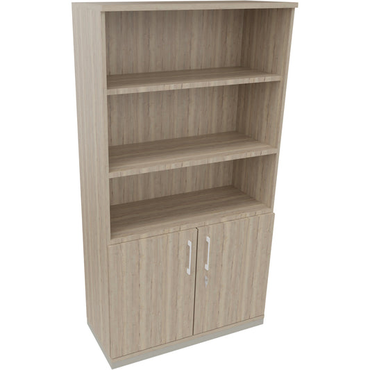 Regalschrank endless 1.000 x 1.869 x 442 mm (B x H x T) 3 Fachböden Flügeltüren ohne Rollen Holz eiche natur