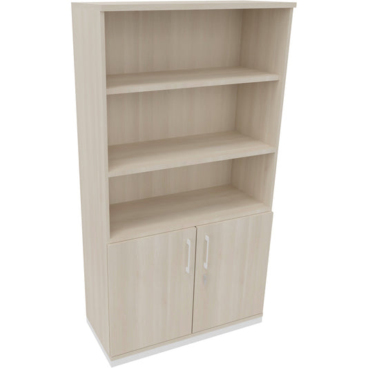 Regalschrank endless 1.000 x 1.869 x 442 mm (B x H x T) 3 Fachböden Flügeltüren ohne Rollen Holz akazie hell