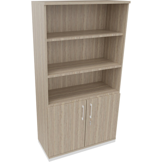 Regalschrank endless 1.000 x 1.869 x 442 mm (B x H x T) 3 Fachböden Flügeltüren ohne Rollen Holz eiche natur