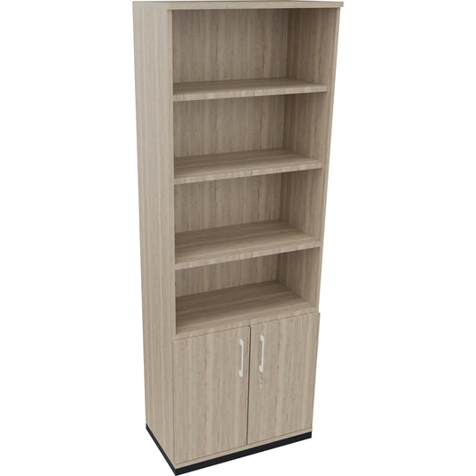 Regalschrank endless 800 x 2.221 x 442 mm (B x H x T) 4 Fachböden Flügeltüren ohne Rollen Holz eiche natur
