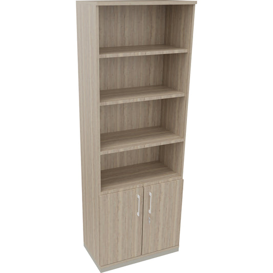 Regalschrank endless 800 x 2.221 x 442 mm (B x H x T) 4 Fachböden Flügeltüren ohne Rollen Holz eiche natur
