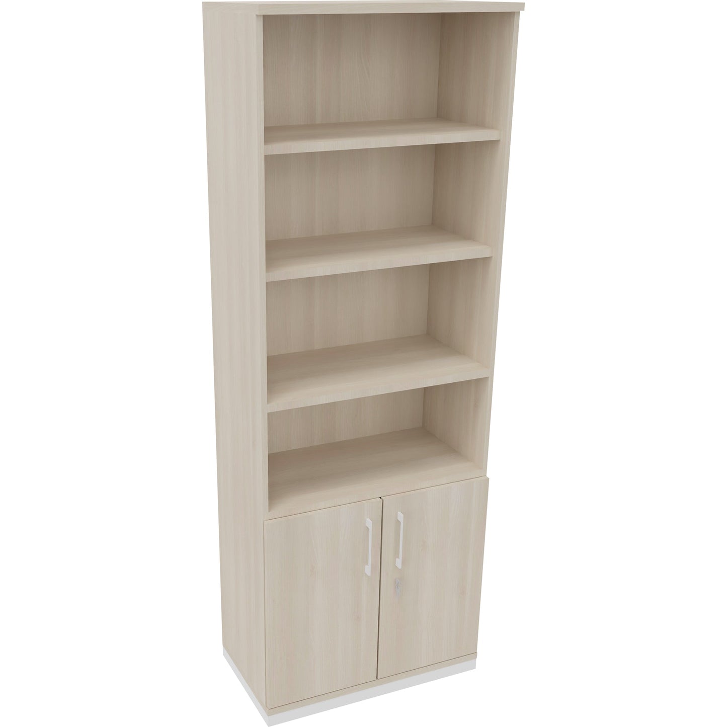 Regalschrank endless 800 x 2.221 x 442 mm (B x H x T) 4 Fachböden Flügeltüren ohne Rollen Holz akazie hell