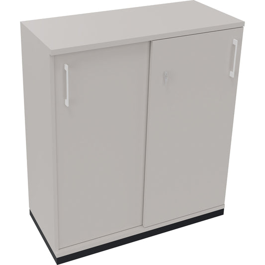 Schiebetürenschrank endless 1.000 x 1.133 x 442 mm (B x H x T) 2 Fachböden Holz lichtgrau