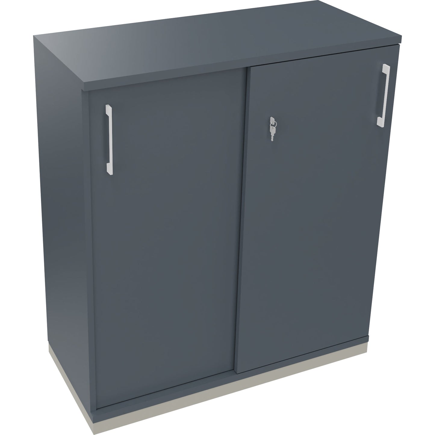 Schiebetürenschrank endless 1.000 x 1.133 x 442 mm (B x H x T) 2 Fachböden Holz lavagrau