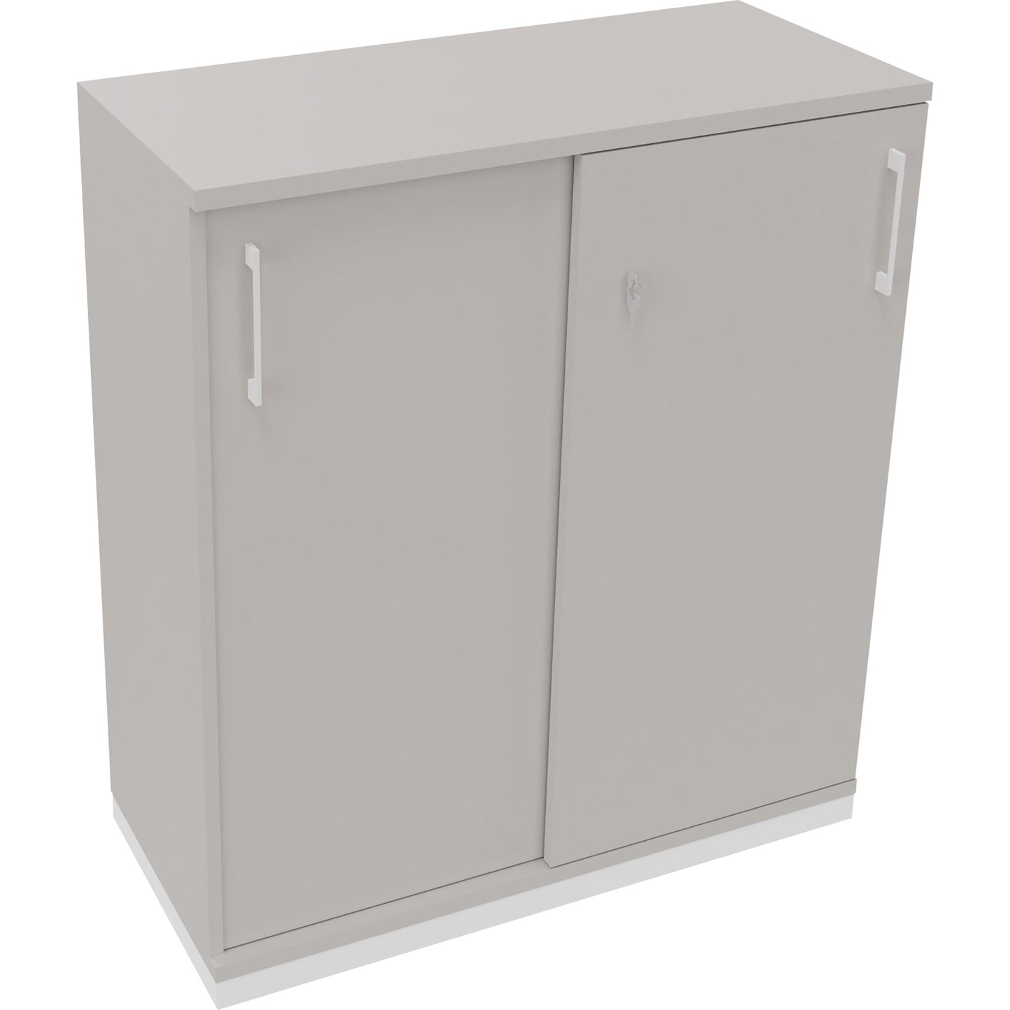 Schiebetürenschrank endless 1.000 x 1.133 x 442 mm (B x H x T) 2 Fachböden Holz lichtgrau