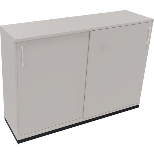 Schiebetürenschrank endless 1.600 x 1.133 x 442 mm (B x H x T) 4 Fachböden Holz lichtgrau