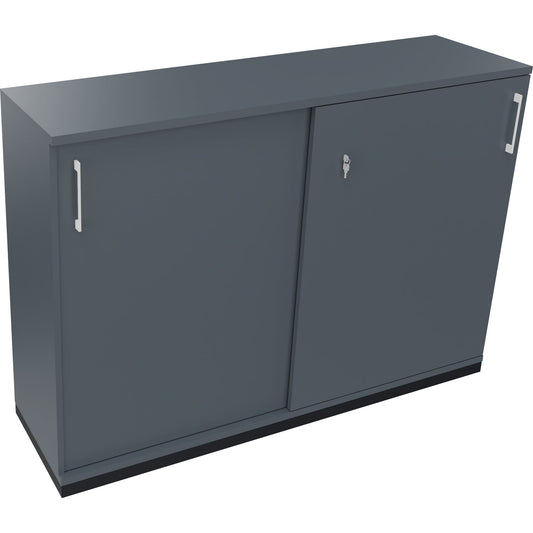 Schiebetürenschrank endless 1.600 x 1.133 x 442 mm (B x H x T) 4 Fachböden Holz lavagrau