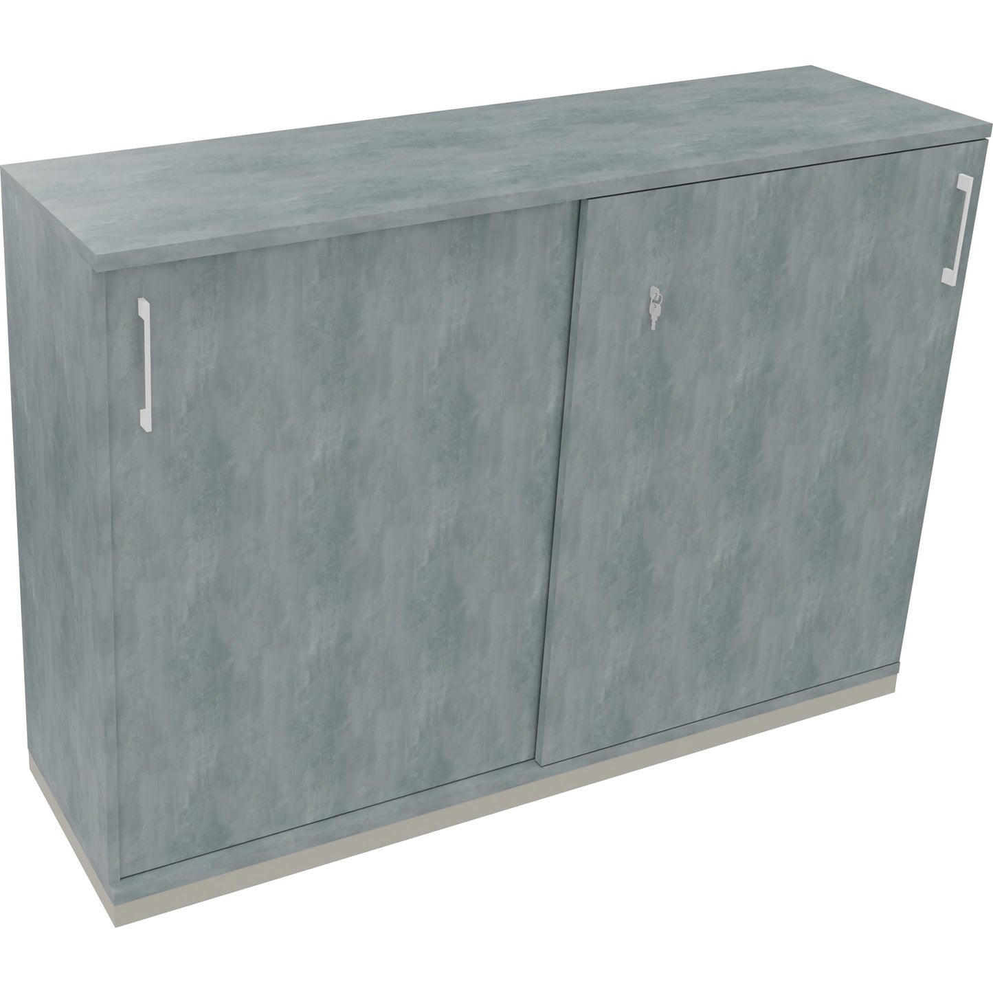 Schiebetürenschrank endless 1.600 x 1.133 x 442 mm (B x H x T) 4 Fachböden Holz beton hell