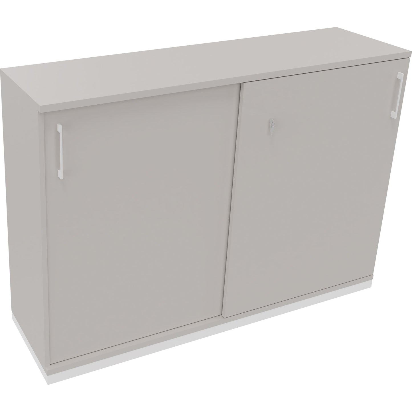 Schiebetürenschrank endless 1.600 x 1.133 x 442 mm (B x H x T) 4 Fachböden Holz lichtgrau