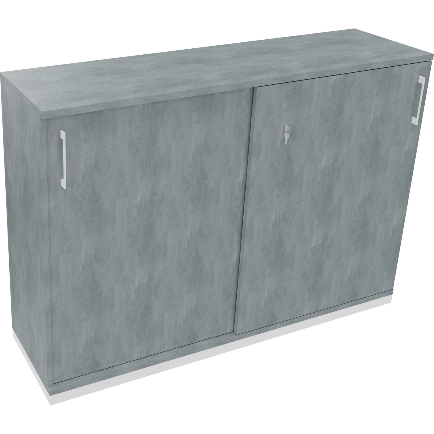 Schiebetürenschrank endless 1.600 x 1.133 x 442 mm (B x H x T) 4 Fachböden Holz beton hell