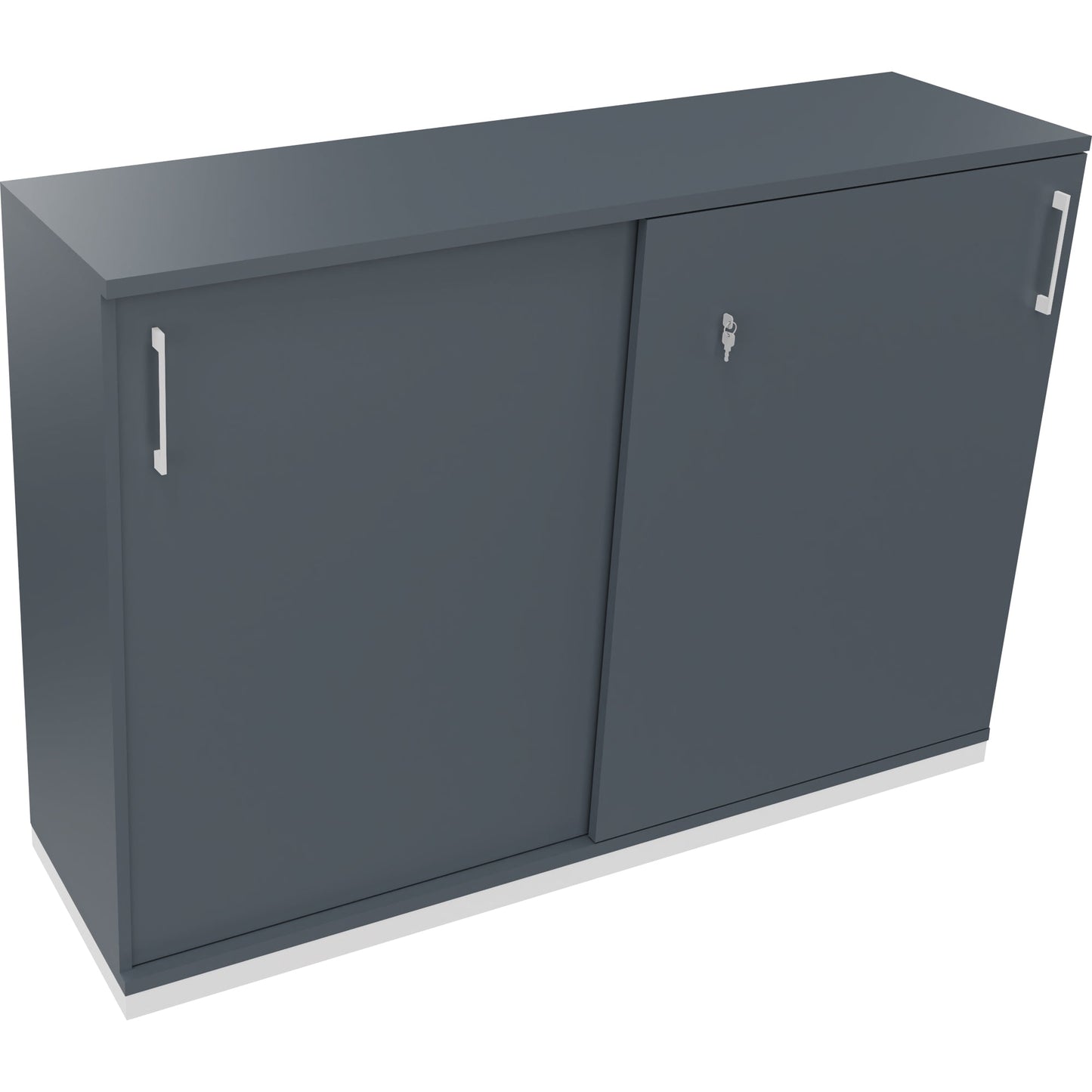 Schiebetürenschrank endless 1.600 x 1.133 x 442 mm (B x H x T) 4 Fachböden Holz lavagrau