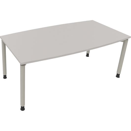 Konferenztisch communication 1.800 x 680-820 x 800/900 mm (B x H x T) Holz Farbe der Tischplatte: lichtgrau