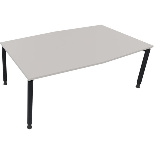 Konferenztisch communication 2.000 x 680-820 x 1.000/1.100 mm (B x H x T) Holz Farbe der Tischplatte: lichtgrau