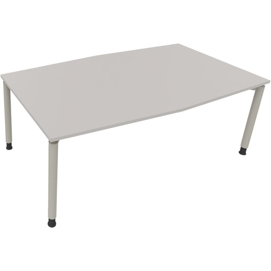 Konferenztisch communication 2.000 x 680-820 x 1.000/1.100 mm (B x H x T) Holz Farbe der Tischplatte: lichtgrau